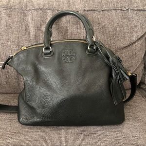 Tory Burch Thea Slouchy Leather Satchel - Black